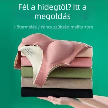 Női termikus mellény melltartóval és párnákkal, Cup-in dizájn, vastag plüss belső, Derong akril, önmelegítő, egyrétegű