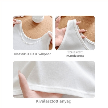 Szabad szabású ujjatlan kamizol dupla vállpántokkal, rayon-viszkóz keverék, viszkóz 50–70%, mikro-elasztikus, hossz 50–65 cm