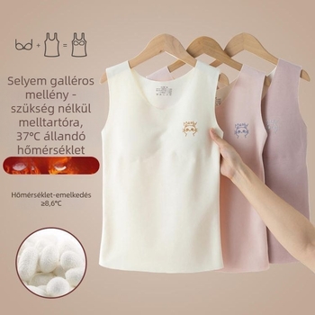 Sima termikus mellény, mellkas párnákkal, dupla rétegű akril anyagból, vastag 201–250 g/m²