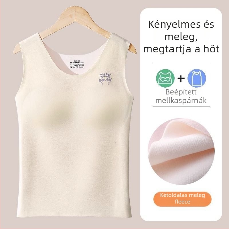 Sima termikus mellény, mellkas párnákkal, dupla rétegű akril anyagból, vastag 201–250 g/m²