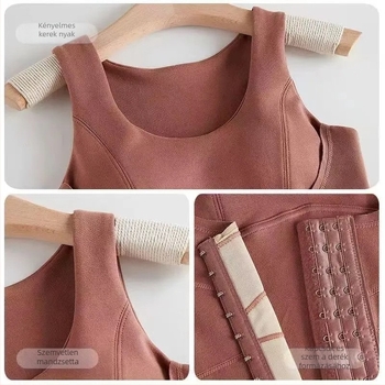 Derong párnázott meleg termo mellény beépített melltartó párnákkal nőknek, elöl gombos derékszorító, testformáló egység