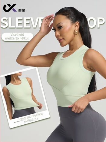 Alcohol star Női sportos top ujjatlan, beépített melltámasz, gyorsan száradó, szoros fazon, 80% nylon + 20% spandex