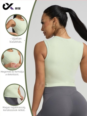 Alcohol star Női sportos top ujjatlan, beépített melltámasz, gyorsan száradó, szoros fazon, 80% nylon + 20% spandex