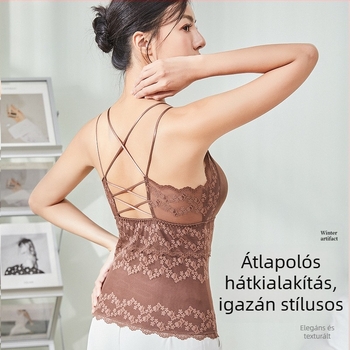 Női meleg mellény beépített melltartó párnával, fleece bélés, dupla réteg, V-nyakú, 80-90% viszkóz