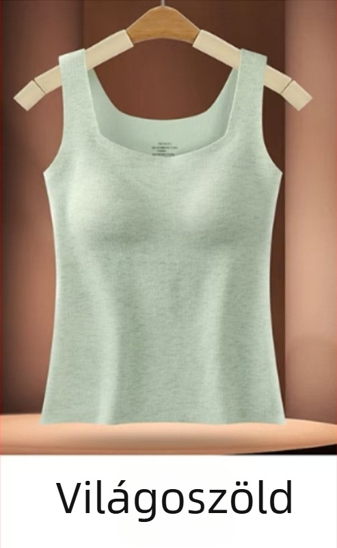 Női termikus mellény beépített melltámasz, varrásmentes Lyocell, négyszögletes gallér, testformázó, melegen tart