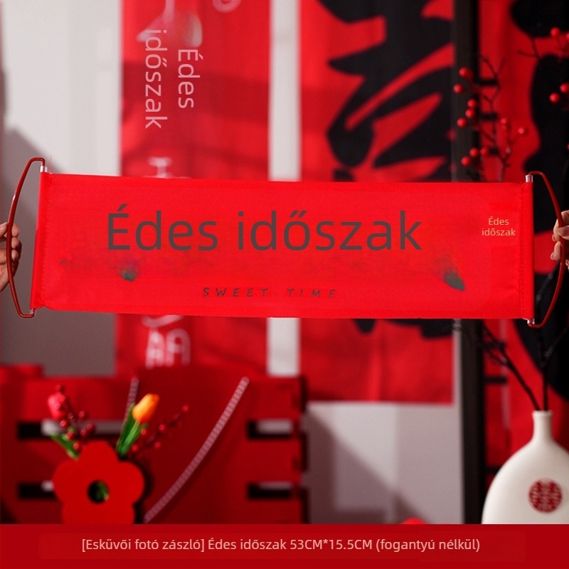 Esküvői fotó kellékek: kézzel húzható banner az eljegyzéshez, menyasszonyi reggeli köntös, póz kellékek (Material: Jam; Import: No; Packing volume: 1; Gross weight: 1; Category: Happy words)