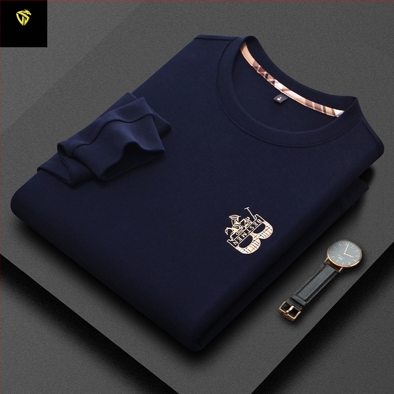 Parson Dragon férfi pulóver-sweatshirt, 95% pamut, csíkos mintázat, hímzett rész, testhezálló szabás, hosszú ujjú, ősz 2025, súly 350–400 g