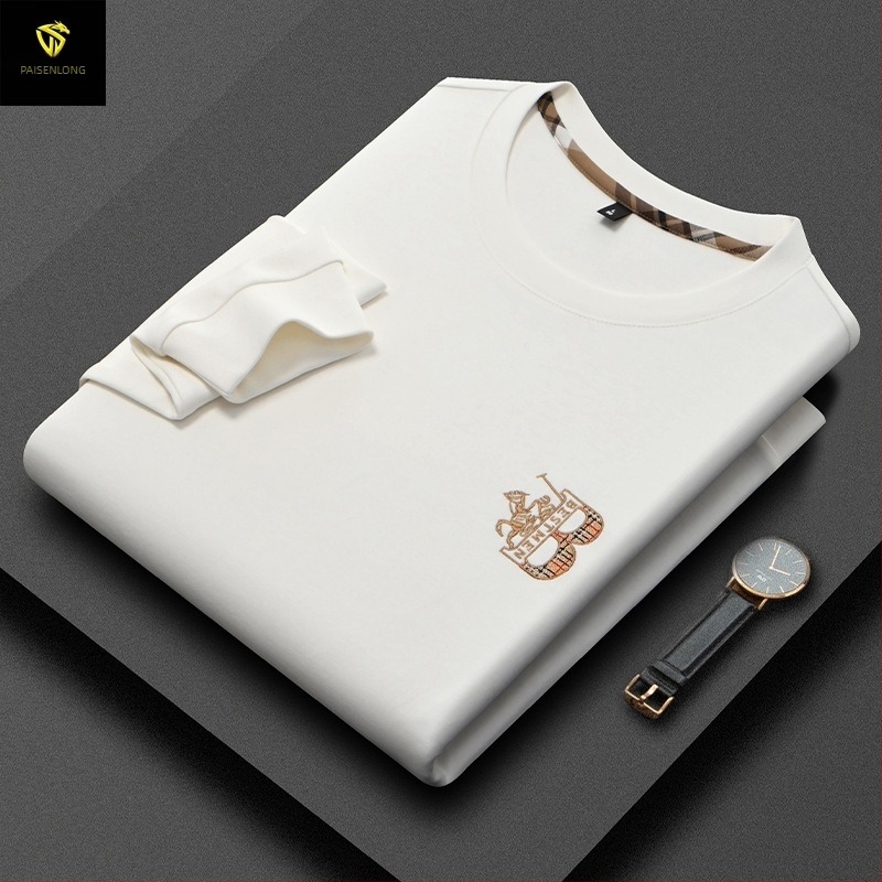 Parson Dragon férfi pulóver-sweatshirt, 95% pamut, csíkos mintázat, hímzett rész, testhezálló szabás, hosszú ujjú, ősz 2025, súly 350–400 g