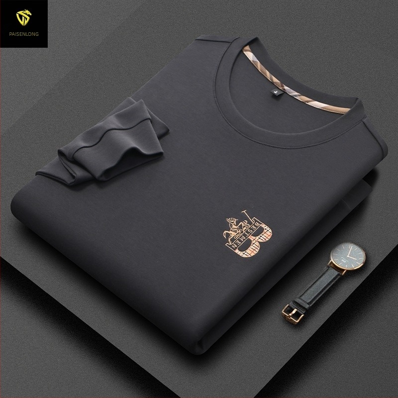 Parson Dragon férfi pulóver-sweatshirt, 95% pamut, csíkos mintázat, hímzett rész, testhezálló szabás, hosszú ujjú, ősz 2025, súly 350–400 g