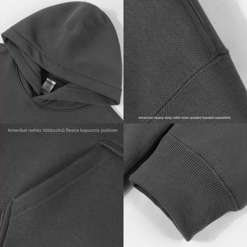 Kapucnis fleece pulóver, 430 g, fleece-bélés, Ori Velvet anyag, pamut 51–70%, egyedi logó nyomtatás