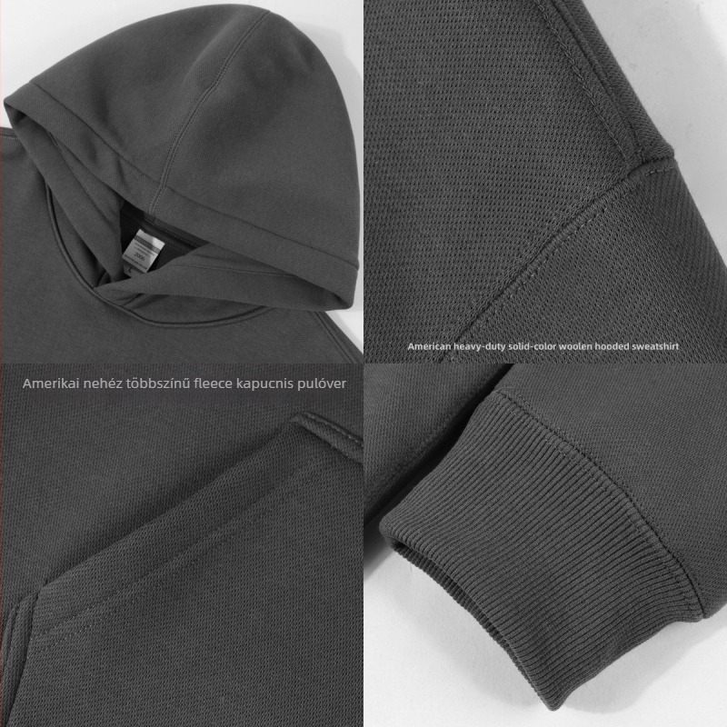 Kapucnis fleece pulóver, 430 g, fleece-bélés, Ori Velvet anyag, pamut 51–70%, egyedi logó nyomtatás