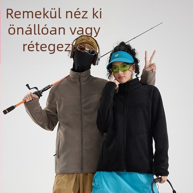 Polárdzseki – Uniszex, kapucni nélküli, korall plüss bélés, 100% tolltöltet, anyag: kémiai rostok keveréke