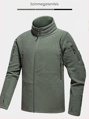 Mingpeng férfi fleece dzseki – kardigán stílusú külső, fleece bélés, 10% pehely, téli/ősz/tavaszi szezonokra