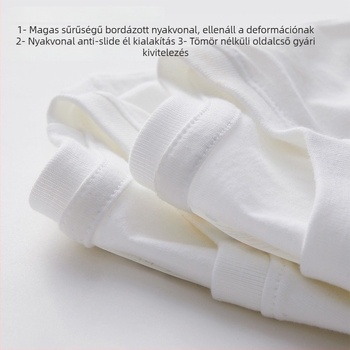 Pamut póló – rövid ujjú, kerek nyakú, lazán szabott