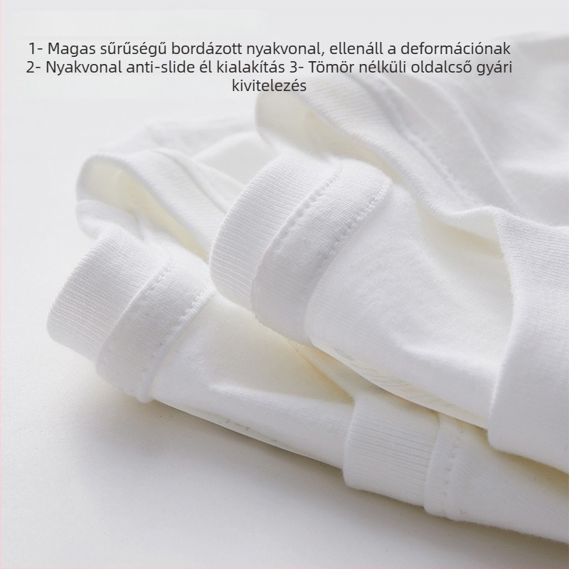 Pamut póló – rövid ujjú, kerek nyakú, lazán szabott