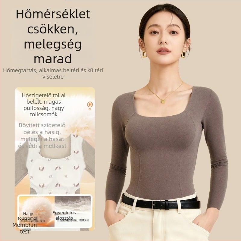 Pehelyes termikus mellény All-In-One, modell 8006, hosszú ujjú, melltartó nélküli, dupla réteg