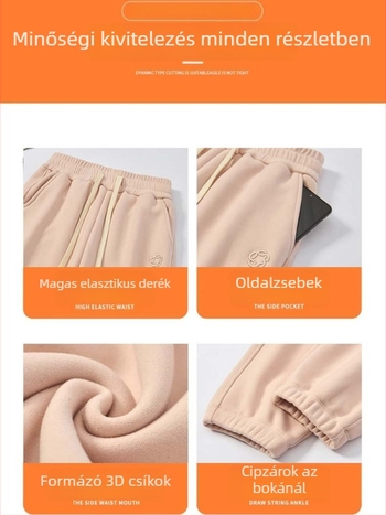 Női magas derekú harém stílusú edzőnadrág, poliészter-spandex keverék, 95% poliészter, vastag, téli 2024