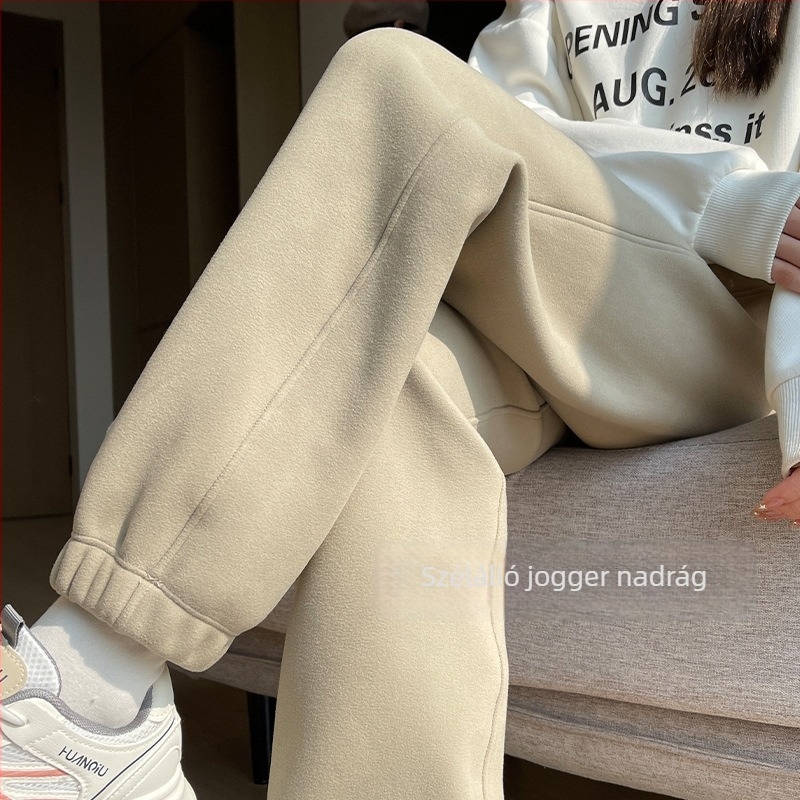 Női magas derekú harém stílusú edzőnadrág, poliészter-spandex keverék, 95% poliészter, vastag, téli 2024