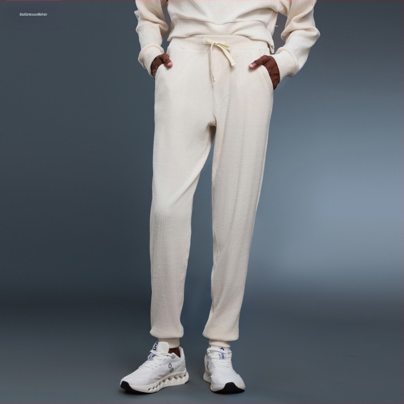 Női magas derekú drawstring jogger nadrág, laza szabású, légáteresztő pamut-polyészter keverékből, futásra és edzésre