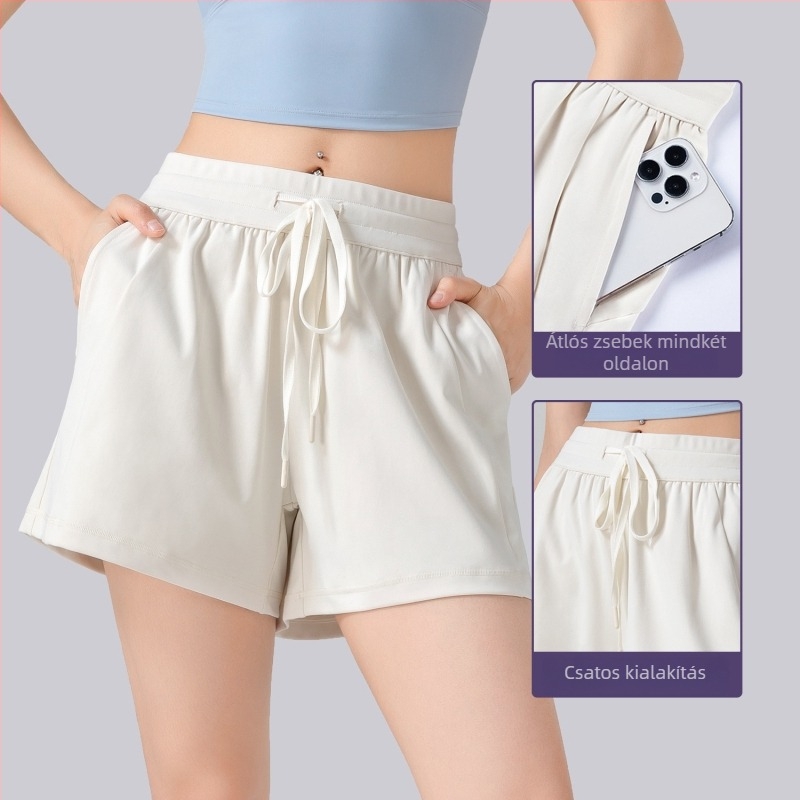 ACXSPORT Női jóga rövidnadrág – könnyű és sima, rayon anyag levegőréteggel, 90% poliészter, 10% spandex, négypontos hosszúság