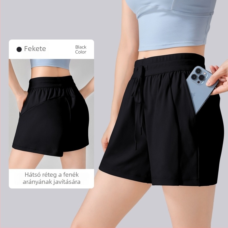 ACXSPORT Női jóga rövidnadrág – könnyű és sima, rayon anyag levegőréteggel, 90% poliészter, 10% spandex, négypontos hosszúság