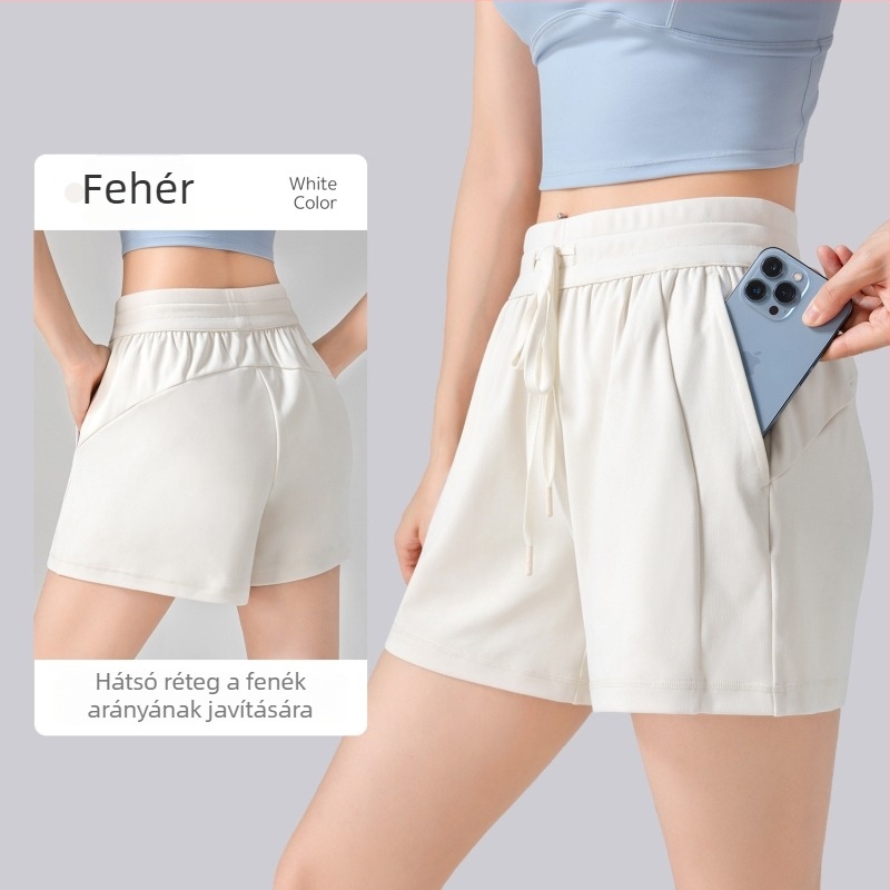 ACXSPORT Női jóga rövidnadrág – könnyű és sima, rayon anyag levegőréteggel, 90% poliészter, 10% spandex, négypontos hosszúság
