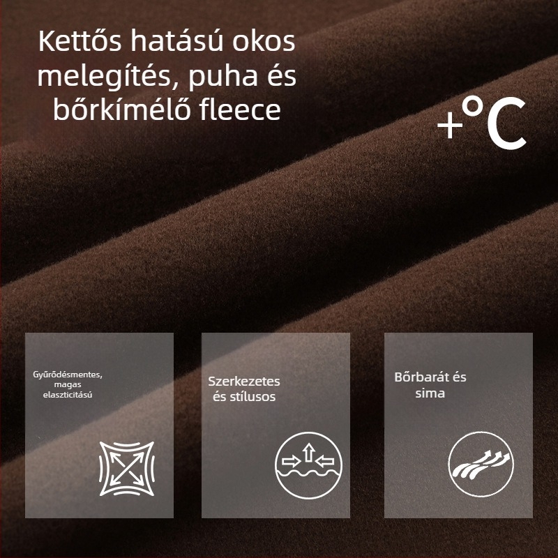 Női Lyocell magas derekú, széles szárú nadrág kefézett anyaggal