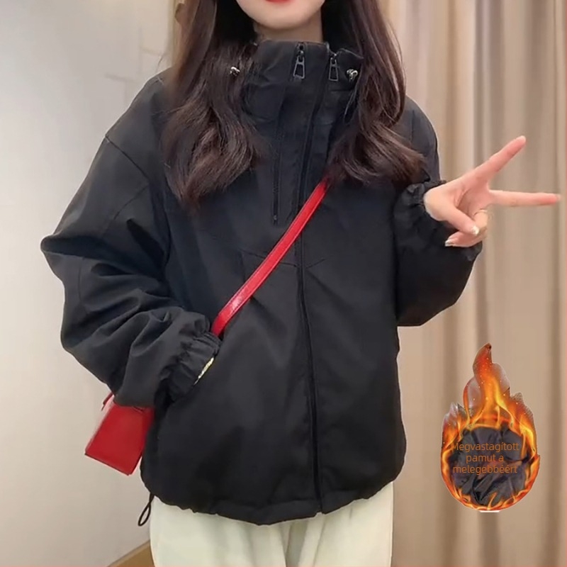 Női chenille kapucnis kabát elastánnel – hosszú ujjú, Royal Sister stílus, 2025 tavasz