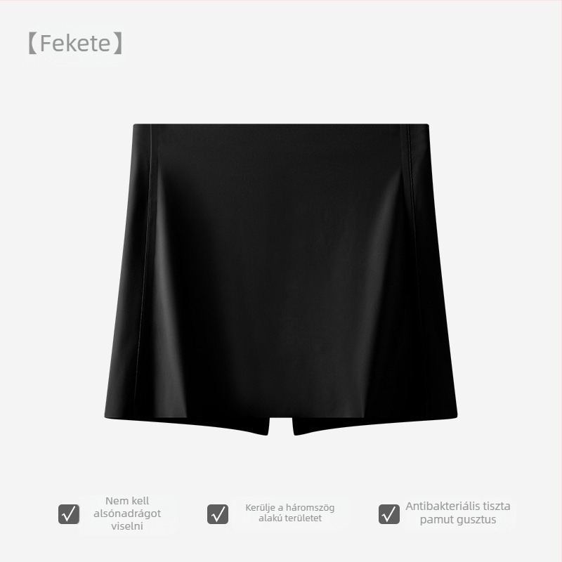 Női seamless biztonsági alsónem duplarétegű védőréteggel és anti-expozíciós dizájnnal, Ice Silk anyagból, középmagas derék, 75% nylon, ágyéktakaró 100% pamut.