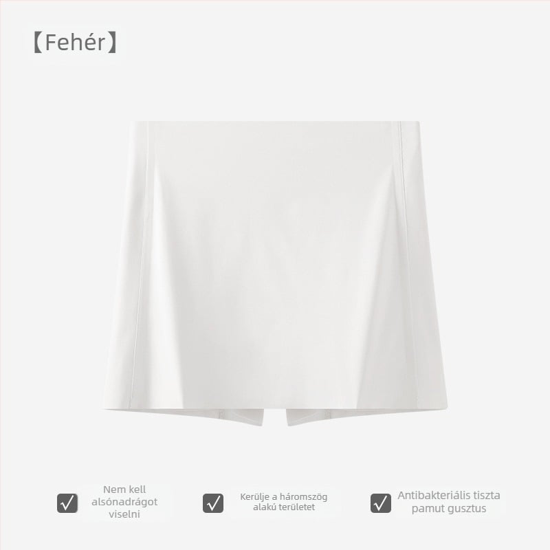 Női seamless biztonsági alsónem duplarétegű védőréteggel és anti-expozíciós dizájnnal, Ice Silk anyagból, középmagas derék, 75% nylon, ágyéktakaró 100% pamut.