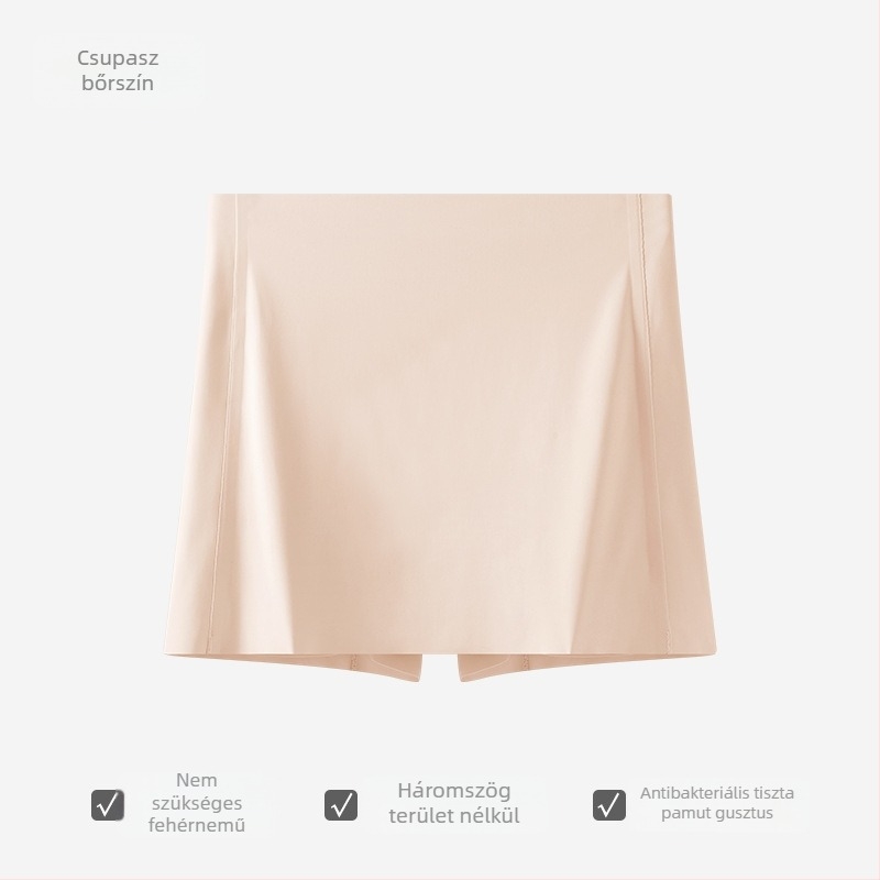 Női seamless biztonsági alsónem duplarétegű védőréteggel és anti-expozíciós dizájnnal, Ice Silk anyagból, középmagas derék, 75% nylon, ágyéktakaró 100% pamut.