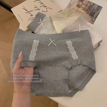 Női pamut alsónemű - 95-100% pamut, középmagas derék, kötött anyag, ágyéki bélés 100% pamut, egyszínű mintázat