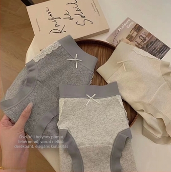 Női pamut alsónemű - 95-100% pamut, középmagas derék, kötött anyag, ágyéki bélés 100% pamut, egyszínű mintázat