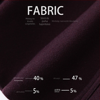 Női gyapjúkeverék casual nadrág, középtávú, középmagas derekú, egyenes szabás, vastag téli viselet (poliszter + gyapjú)