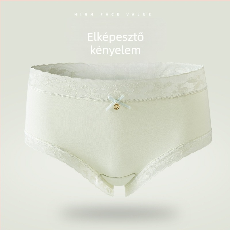 Női közepes derekú pamut alsóneműk, 40 darab, 7A mulberry silk aljával a keresztezésnél, antibakteriális és lélegző, háromszög alakú szabás