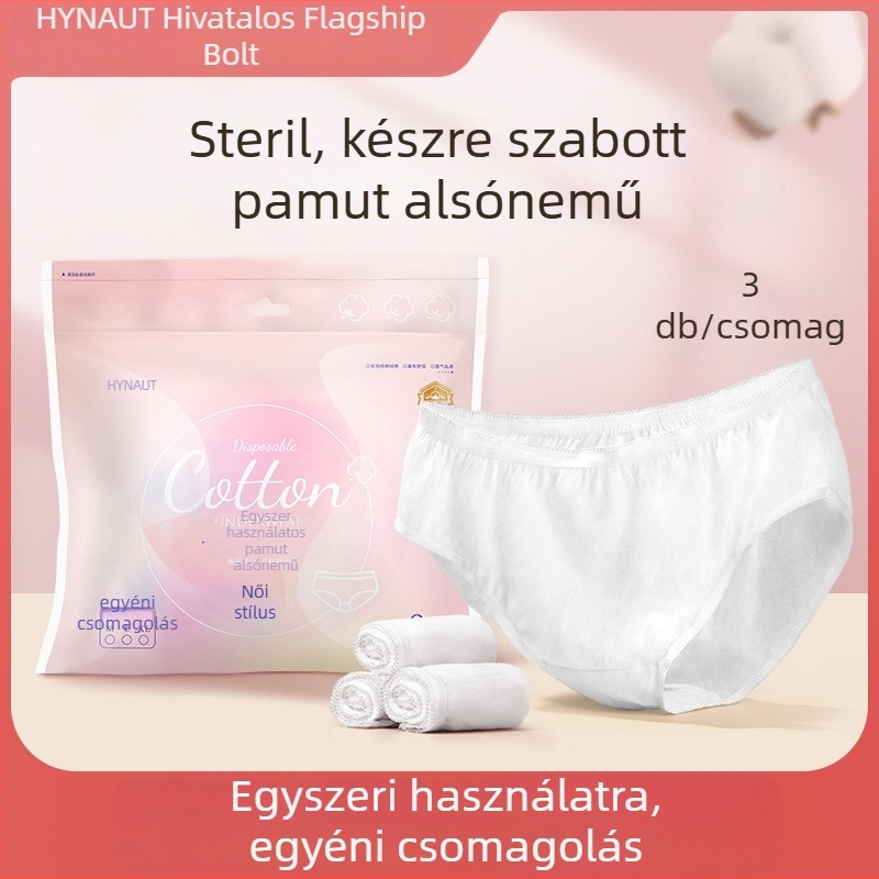 Egyszer használatos anyasági fehérnemű szülés utáni gondozáshoz, steril, tiszta pamut, lélegző, középmagas derekú, intim része pamutból
