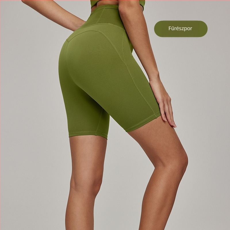 Női futó rövidnadrág derékzsebbel, antibakteriális bőrérzetű anyag, magas rugalmasság, 80% nylon, 20% spandex, jóga rövidnadrág
