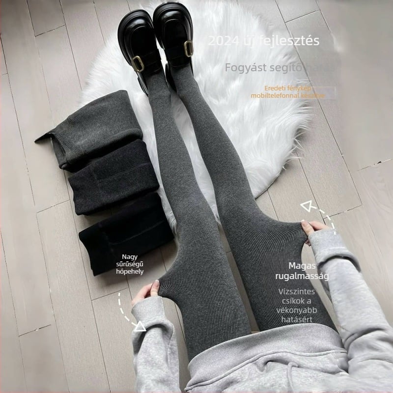 Little Pepper Megfizethető kiadás Őszi–Téli vastag pamut női leggings függőleges csíkokkal — Fenékemelés, Derékformázás, Karcsúsítás
