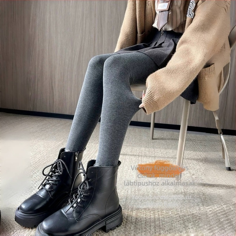 Little Pepper Megfizethető kiadás Őszi–Téli vastag pamut női leggings függőleges csíkokkal — Fenékemelés, Derékformázás, Karcsúsítás