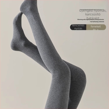 Japán stílusú fleece-béléssel ellátott vastag harisnyanadrág pamutból, függőleges csíkokkal, ősz-télre