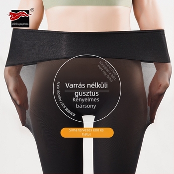 Női bársony harisnya nylonból, fenékemelés és formázás, anti-súrlódás, egyszínű, vékony