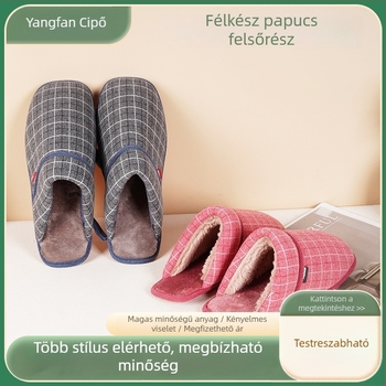 Papucs felső, Pure Cloth Plaid modell, Minden évszakban használható, Anyag: cloth sponge