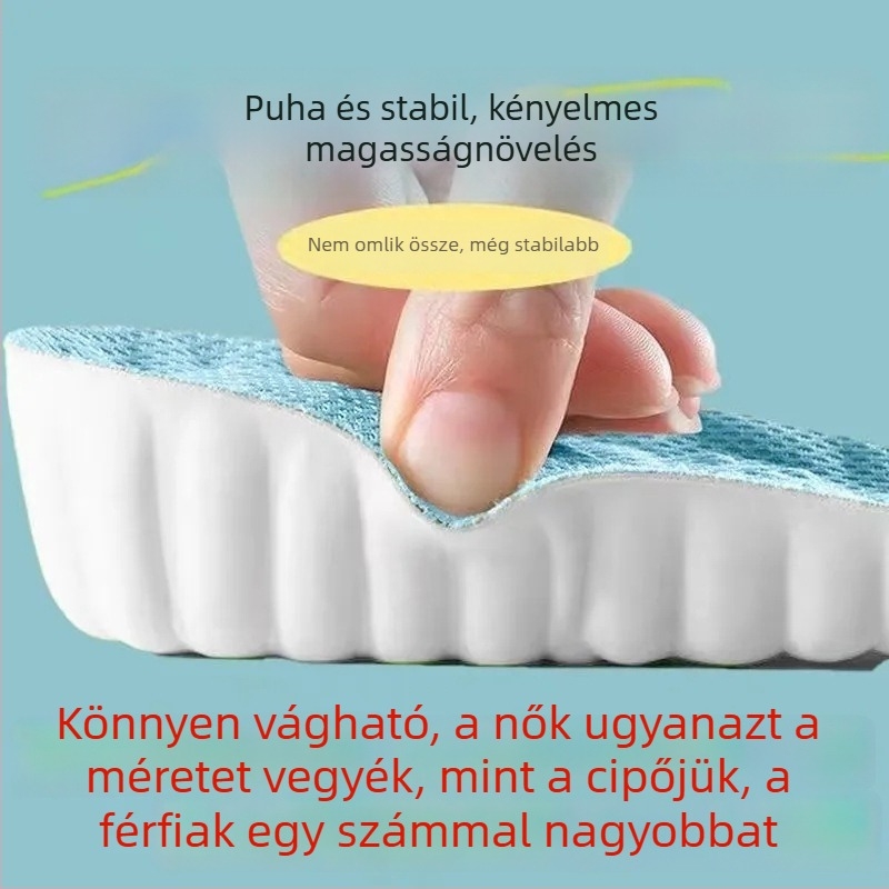Magasságot növelő talpbetét nőknek és férfiaknak, ívtámogatás, EVA, teljes talpbetét, légáteresztő