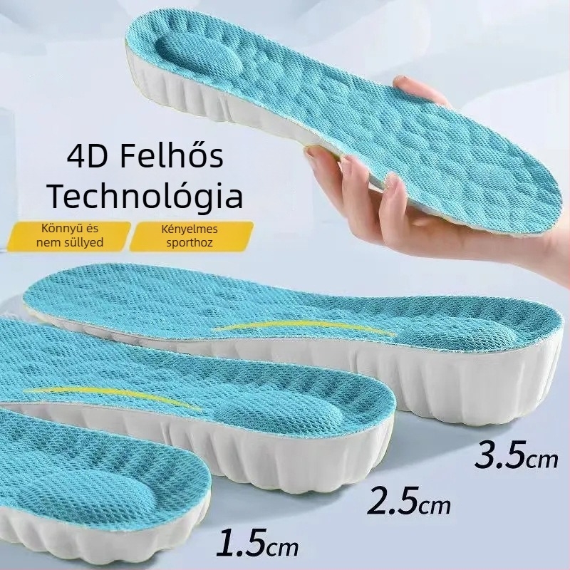 Magasságot növelő talpbetét nőknek és férfiaknak, ívtámogatás, EVA, teljes talpbetét, légáteresztő