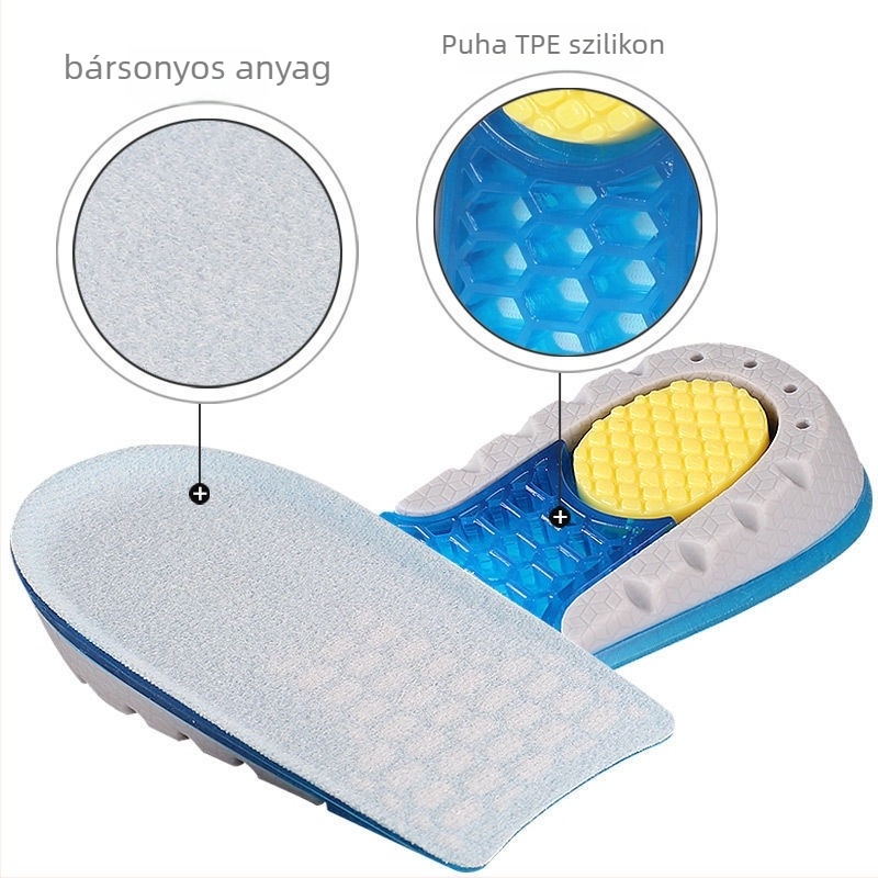 TPU sarokemelő talp – láthatatlan, lélegző, izzadság-elnyelő, anti-odor, sarokpad