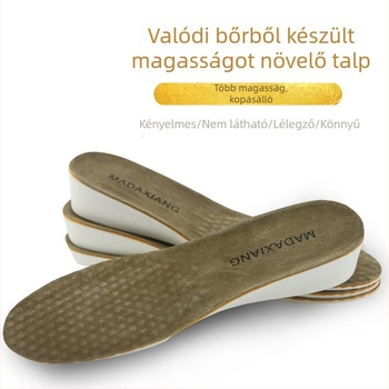 Magasságot növelő bőr talpbetét – teljes talp, uniszex, magasság 1.5–3.5 cm, modell M-111