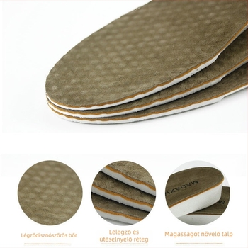 Magasságot növelő bőr talpbetét – teljes talp, uniszex, magasság 1.5–3.5 cm, modell M-111