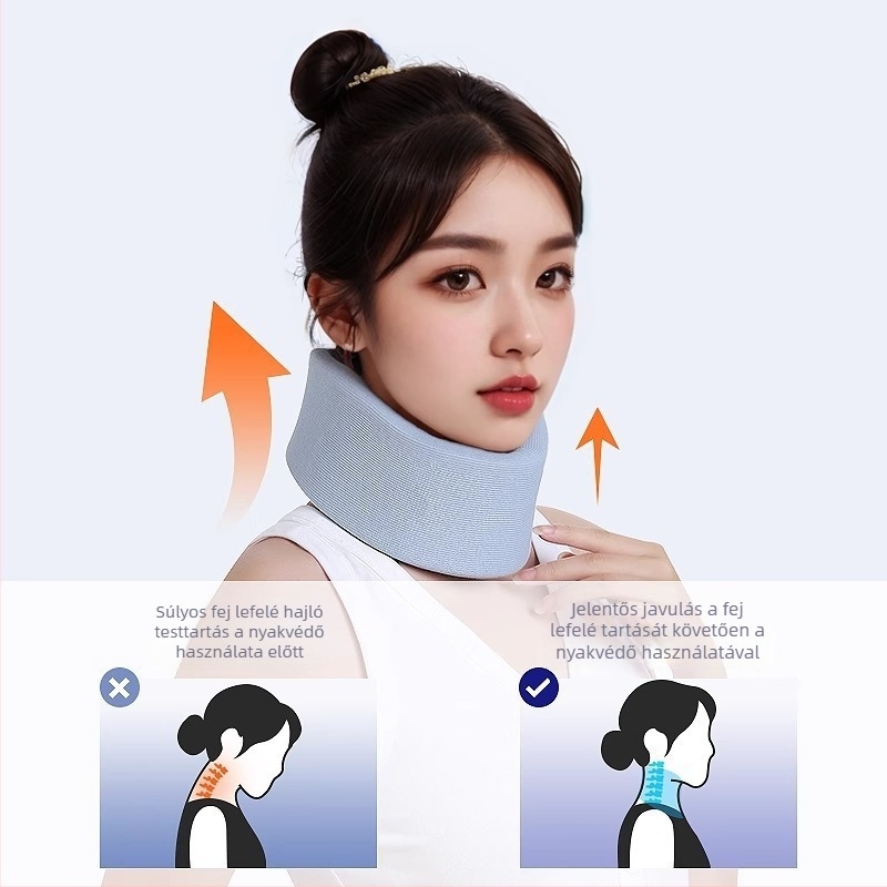 Nyakmerevítő otthoni fizioterápiához, trakcióval, nyaki gerinc tartás, nyakvédelem (Márka: Zhuo chen, Modell: neck brace)