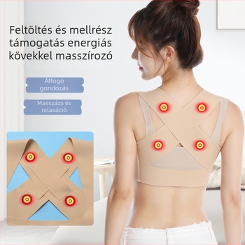 Mágneses testtartás-korrekciós melltartó, modell Lb-86, légáteresztő, elasztikus kompresszió, állítható és dinamikus háttámasz