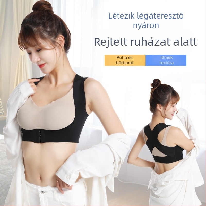 Mágneses testtartás-korrekciós melltartó, modell Lb-86, légáteresztő, elasztikus kompresszió, állítható és dinamikus háttámasz